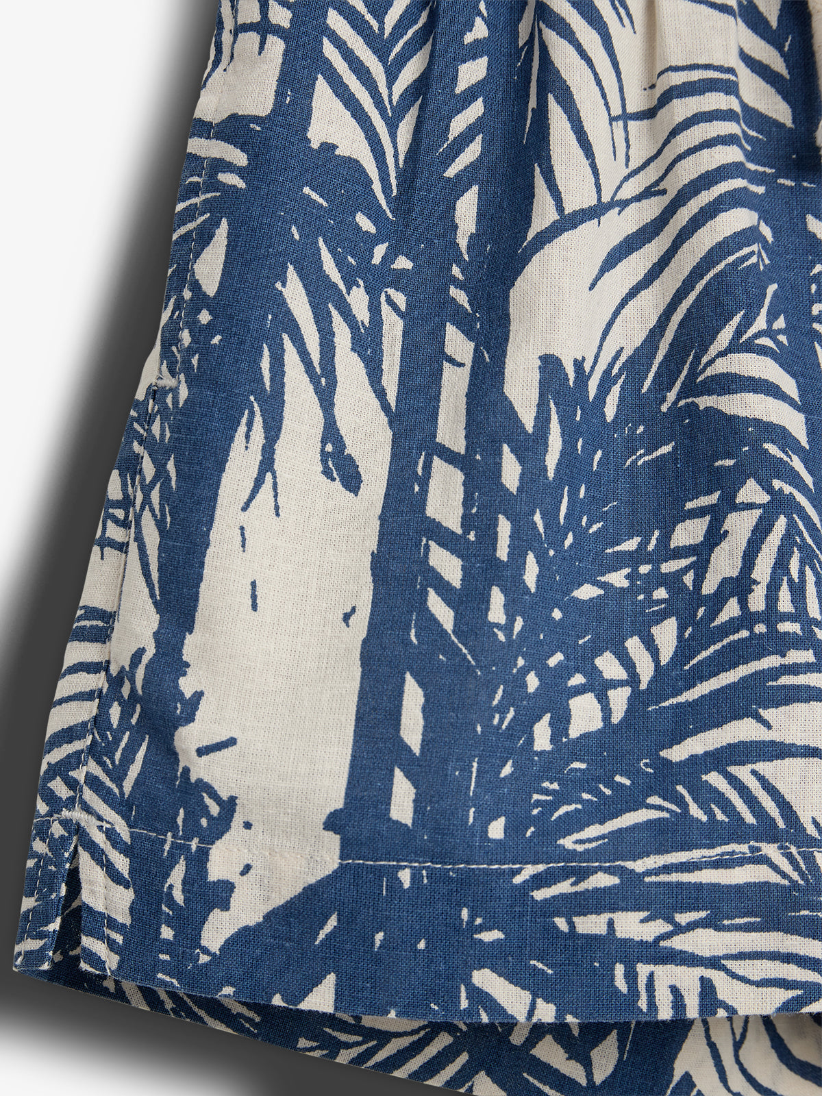 Linen Tropical Shorts - Blue | 100108 Mateo
