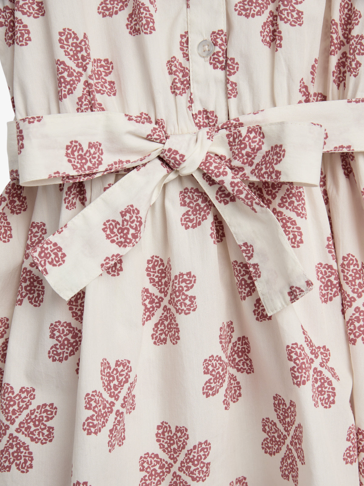 Heart Print Shirt Dress - Off White / Blush | 100236 Cloe