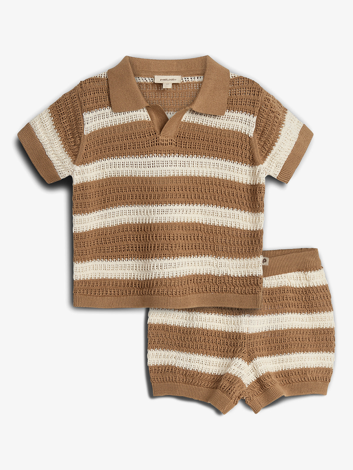 Striped Knit Shorts and Top - Walnut | 100279 Piet