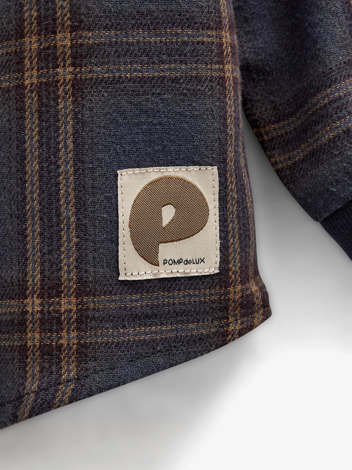 Checked Flannel Shirt with Rib Cuff - Kids - Navy Check | 100530 Henry