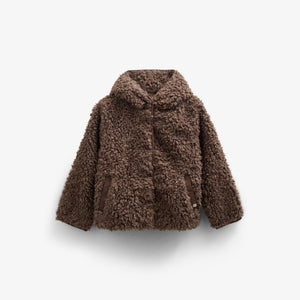 Faux Fur Hooded Jacket - Tween - Chocolate | 100549 Ellie