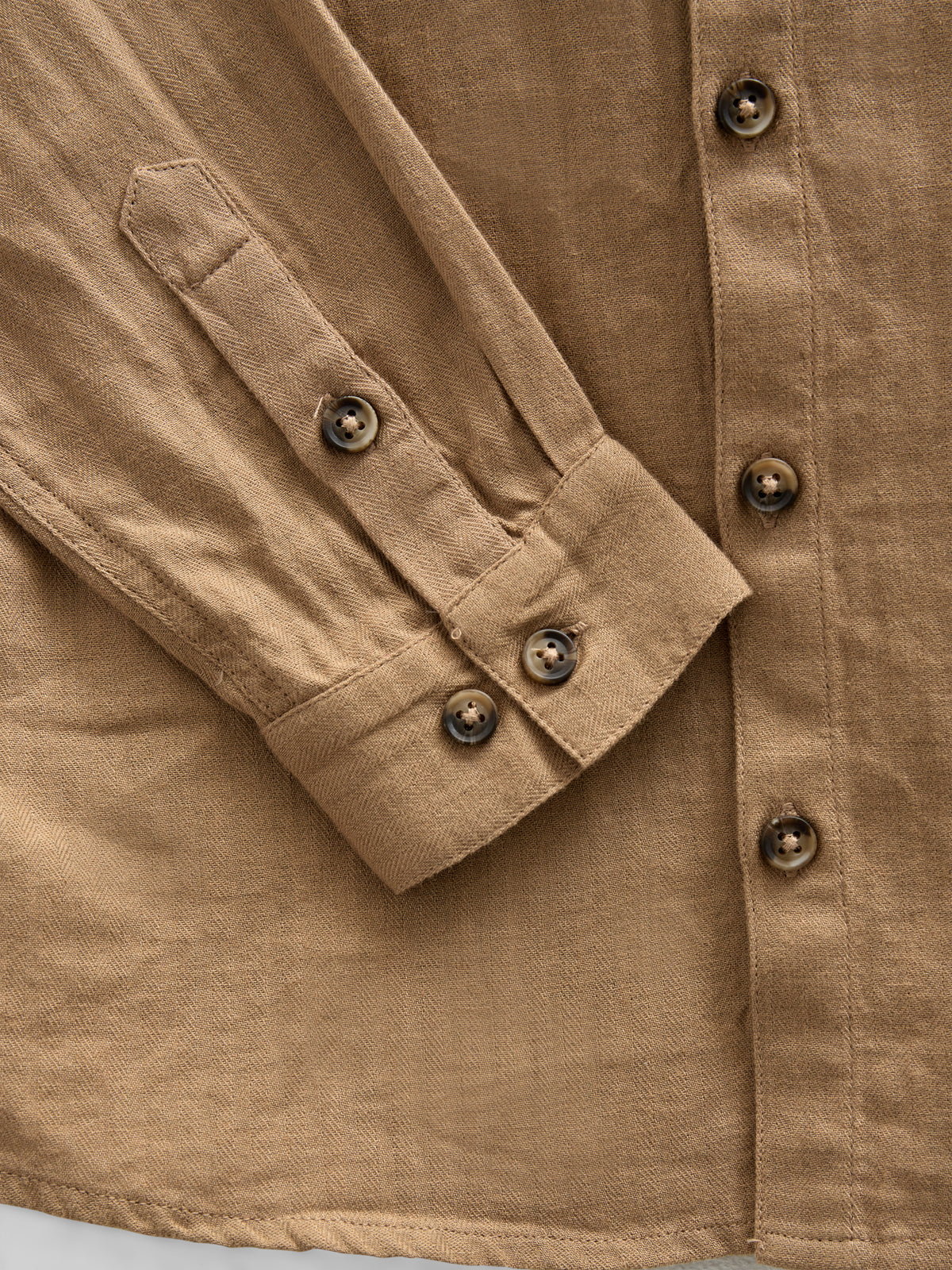 Herringbone Woven Cotton Shirt - Tween - Light Brown | 100804 Edward