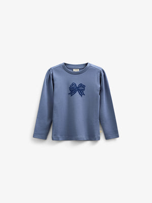 Long Sleeve  T-shirt w. Front Print - Tween - Blue | 100851 Kendell