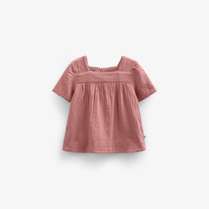 Gauze Short Sleeve Blouse - Tween - Old Rose | 100921 Jasmine