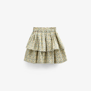 Flower Printed Poplin Frill Skirt - Tween - Green | 100955 Poppy