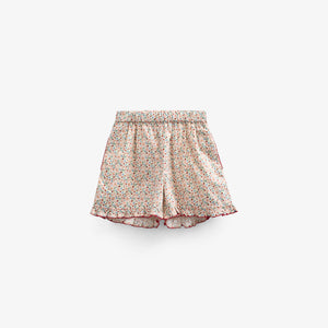 Flower Printed Poplin Shorts - Kids - Rose | 100956 Poppy