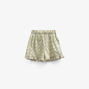 Flower Printed Poplin Shorts - Kids - Green | 100958 Poppy