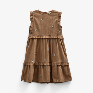Embroidered Seersucker Dress - Kids - Coconut | 100978 Nora