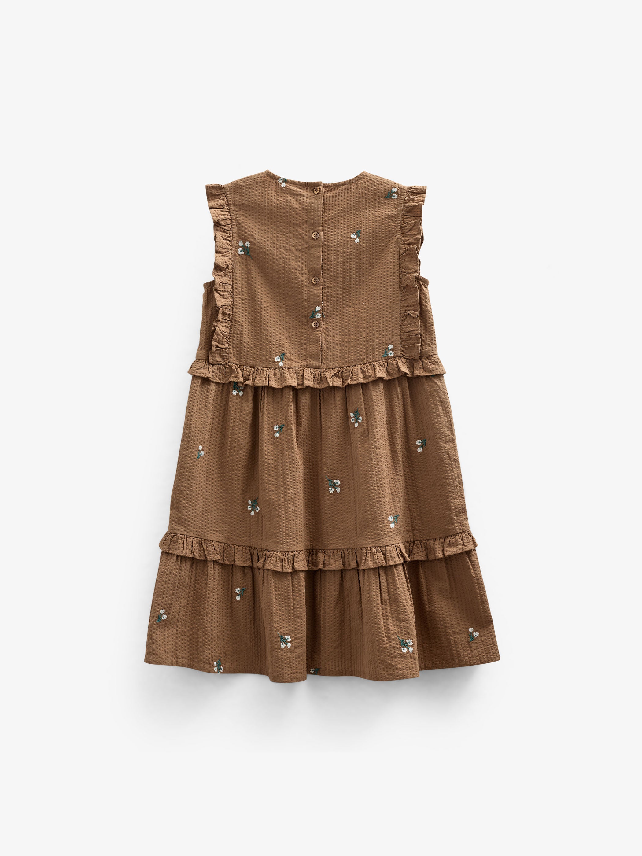 Embroidered Seersucker Dress - Tween - Coconut | 100979 Nora