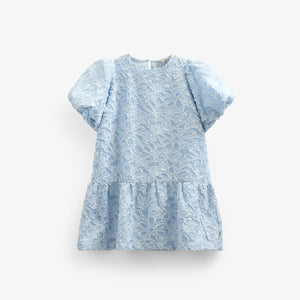 Cotton-blend Jacquard Dress - Kids - Light Blue | 100994 Giselle