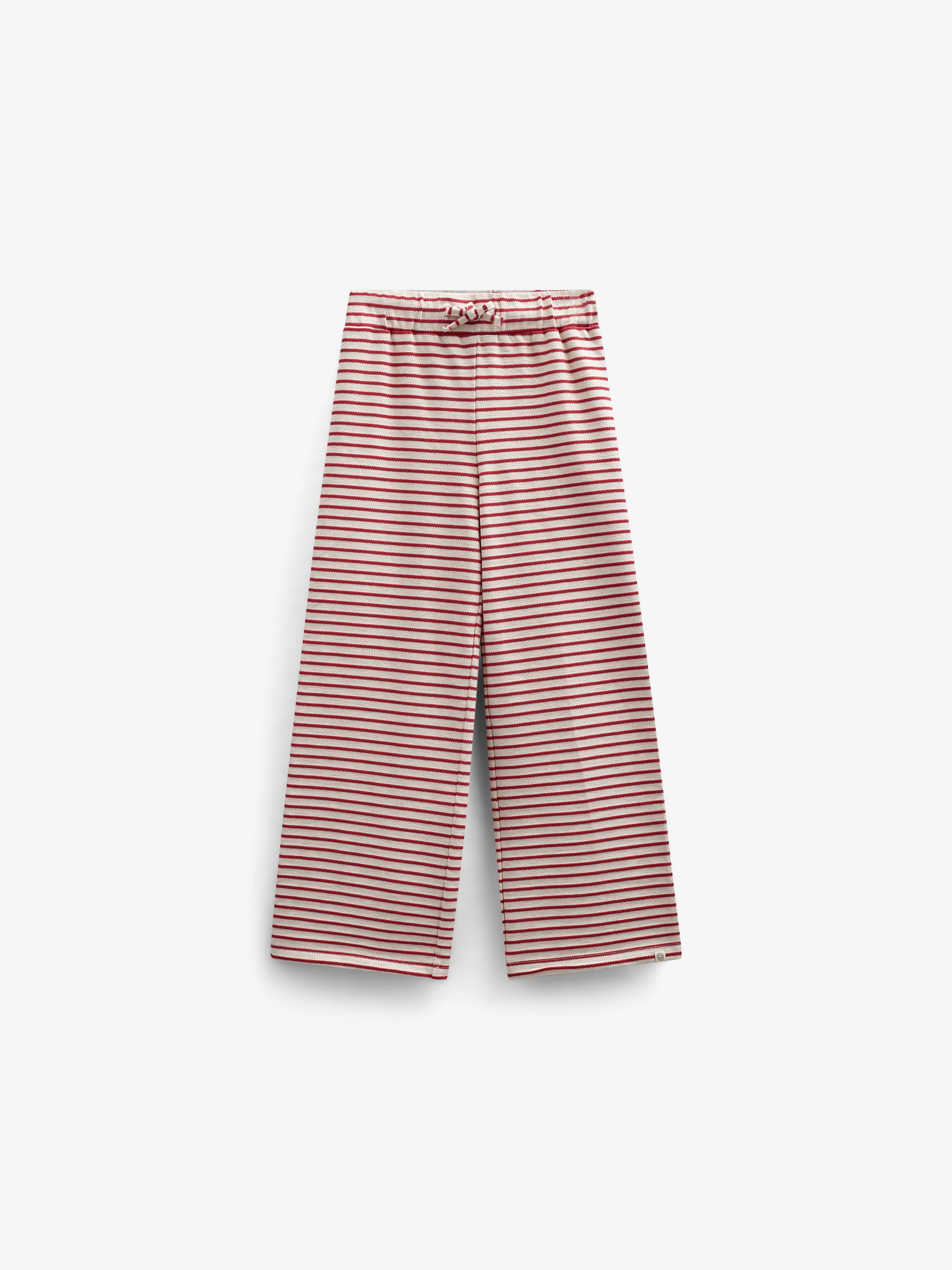 Striped Wide-leg Jersey Trousers - Tween - Cherry Red | 100996 Emmie