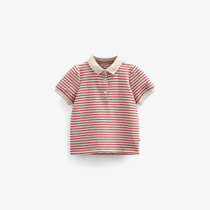 Striped Jersey Polo - Tween - Cherry Red | 101003 Emmie