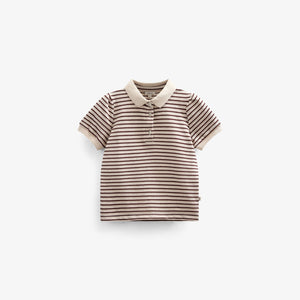 Striped Jersey Polo - Kids - Brown | 101004 Emmie