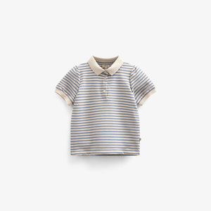 Striped Jersey Polo - Kids - Blue | 101006 Emmie