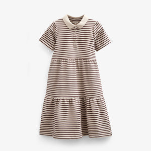 Striped Jersey Dress - Tween - Brown | 101011 Emmie
