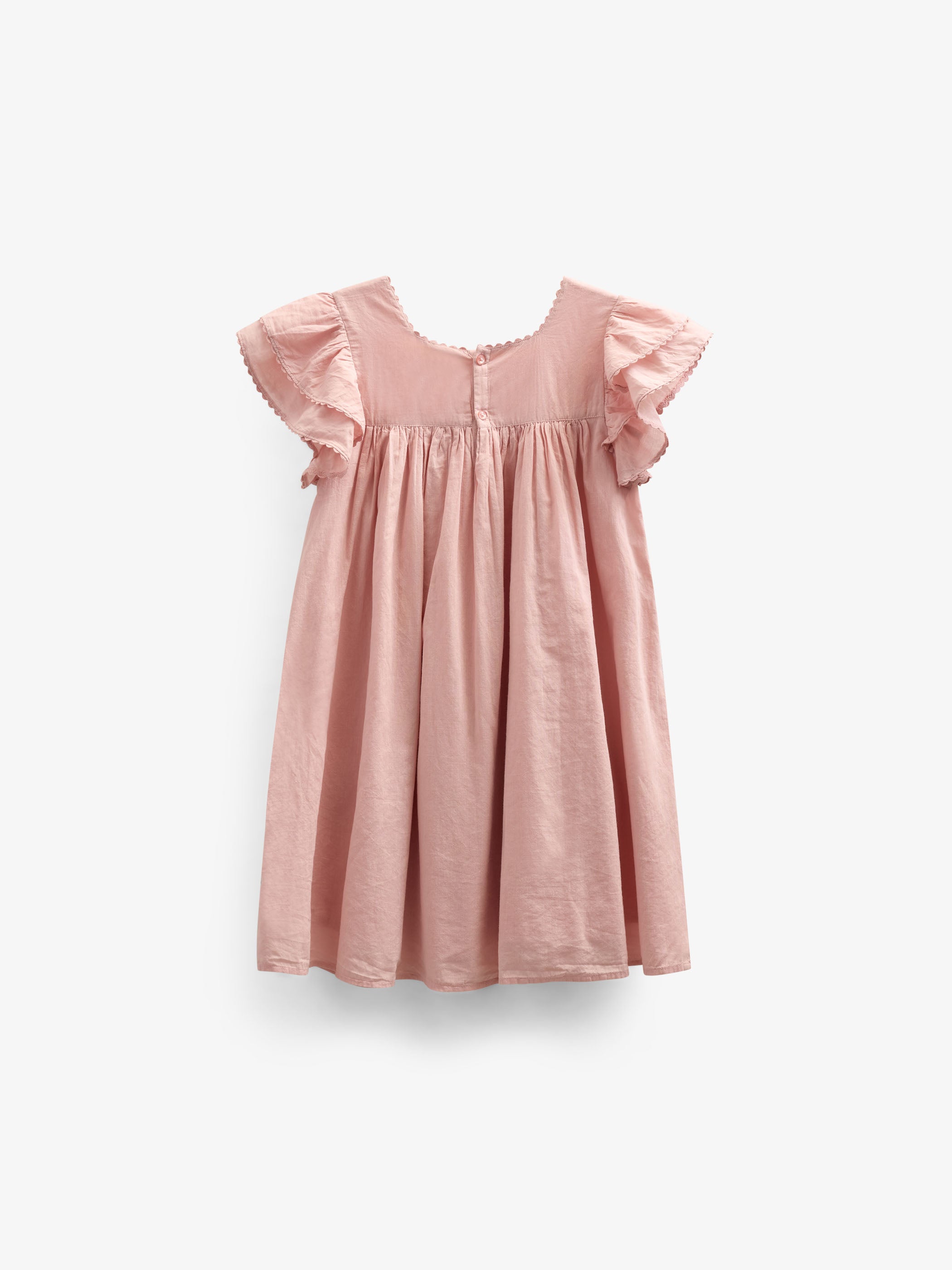 Cotton Dress with Ric Rac Frill - Kids - Rose Tan | 101034 Alma