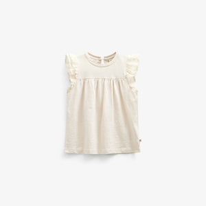 Jersey Blouse with Ric Rac Frill - Kids - Offwhite | 101040 Gabriella