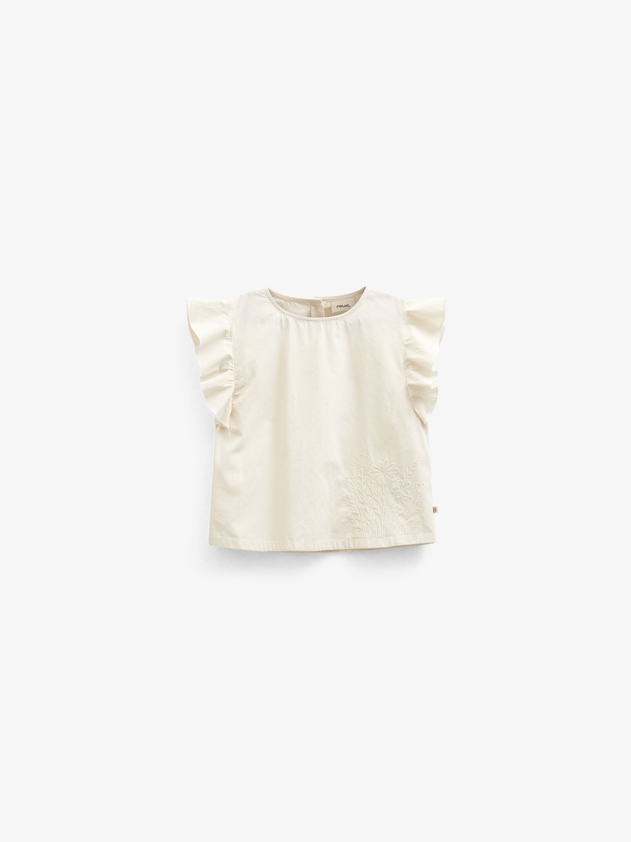 Poplin Blouse with Embroidery - Kids - Offwhite | 101043 Barbara