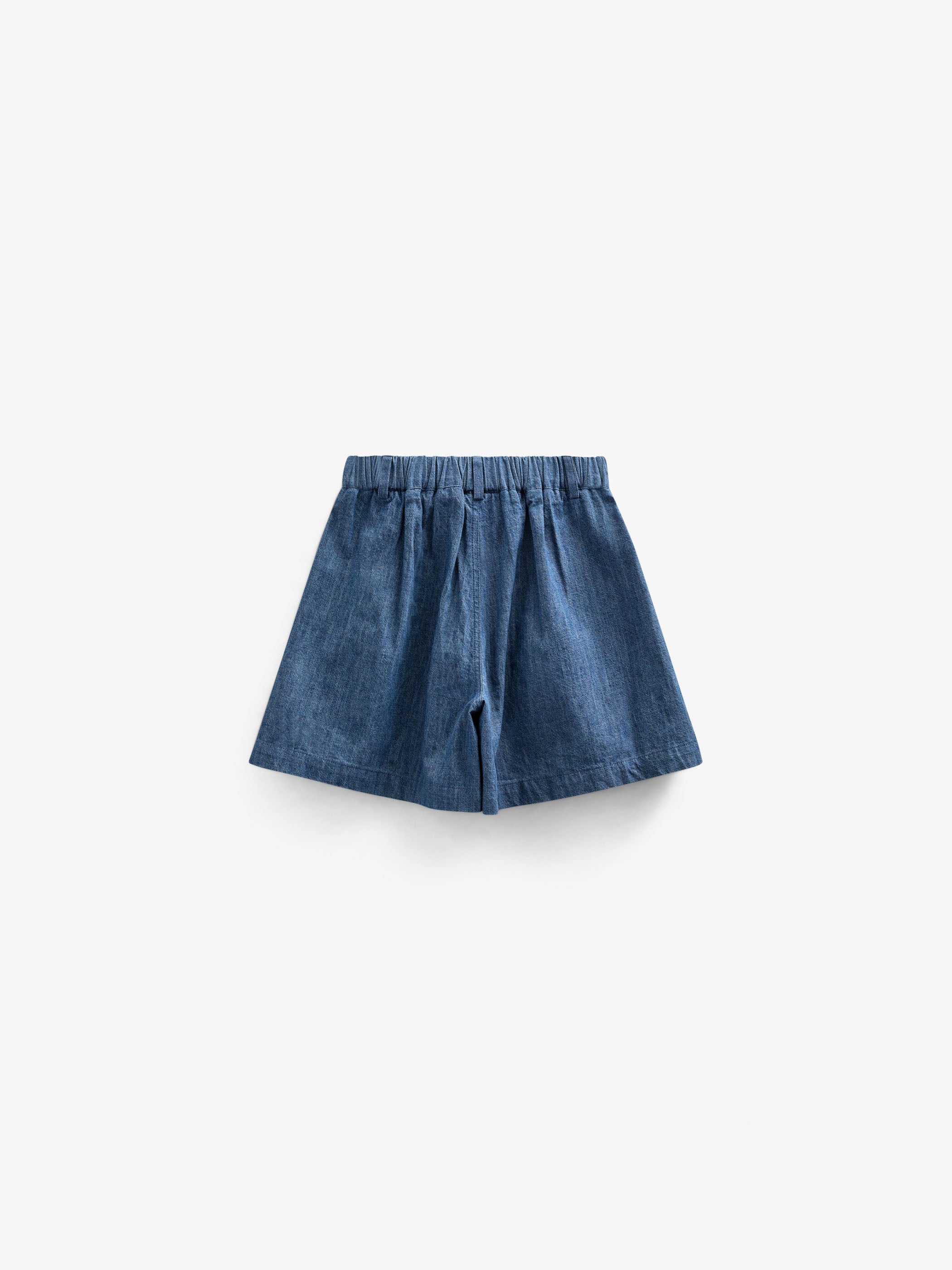 Flared Light Denim Shorts - Kids - Blue Denim | 101053 Isabella