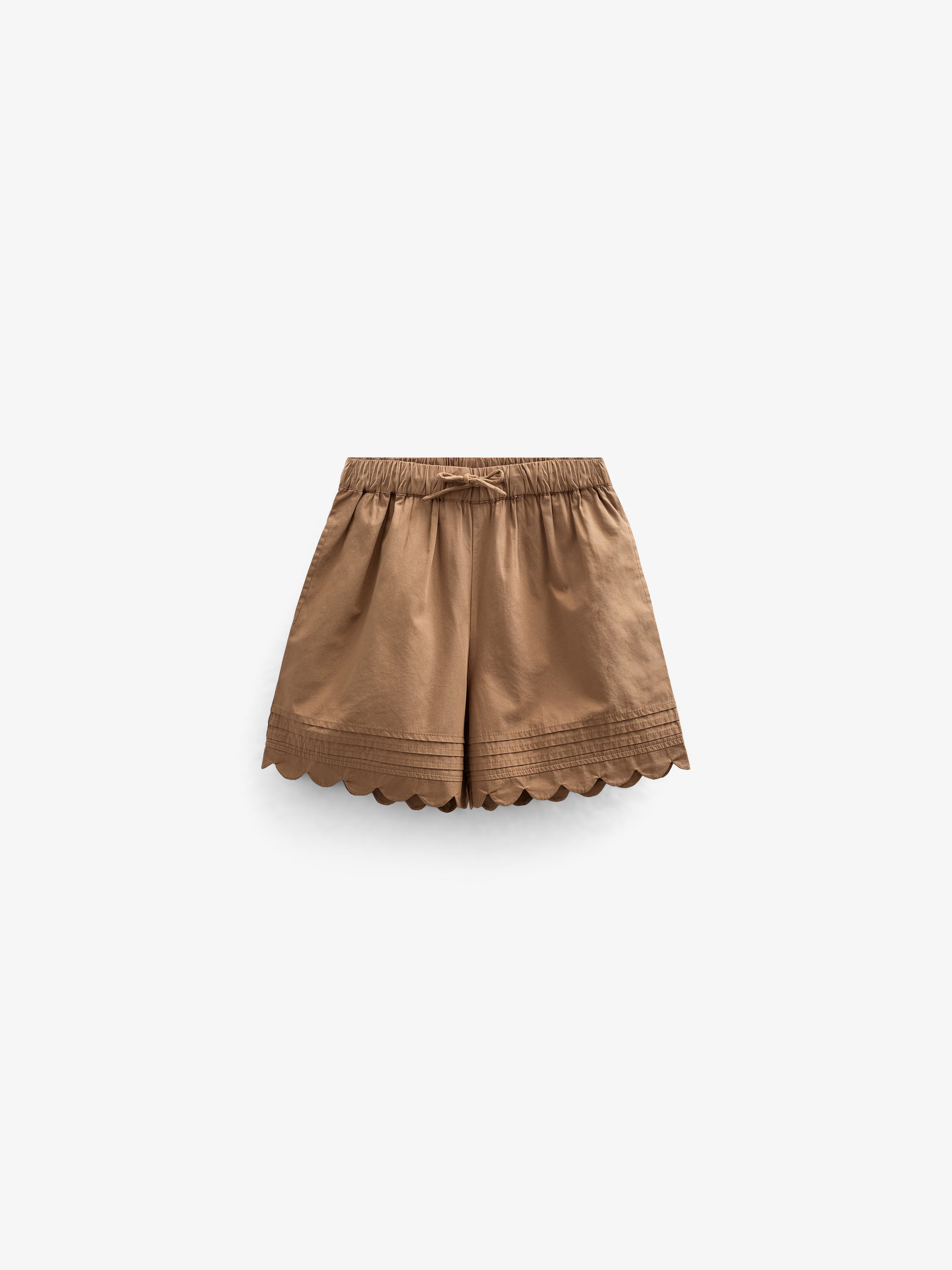 Poplin Shorts with Scallop Edge - Kids - Coconut | 101044 Joy