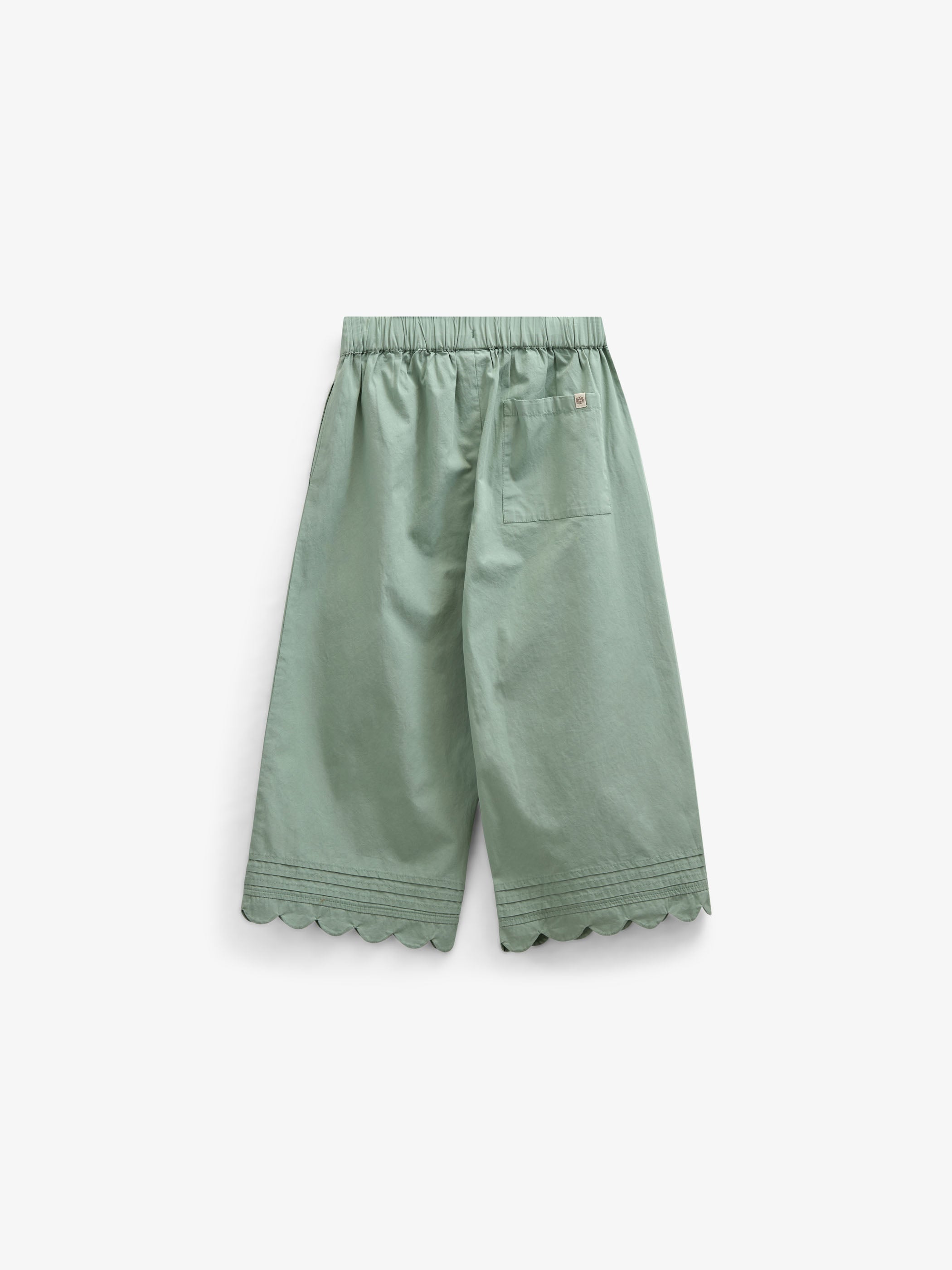 Poplin Trouser with Scallop Edge - Tween - Dusty Green | 101080 Joy