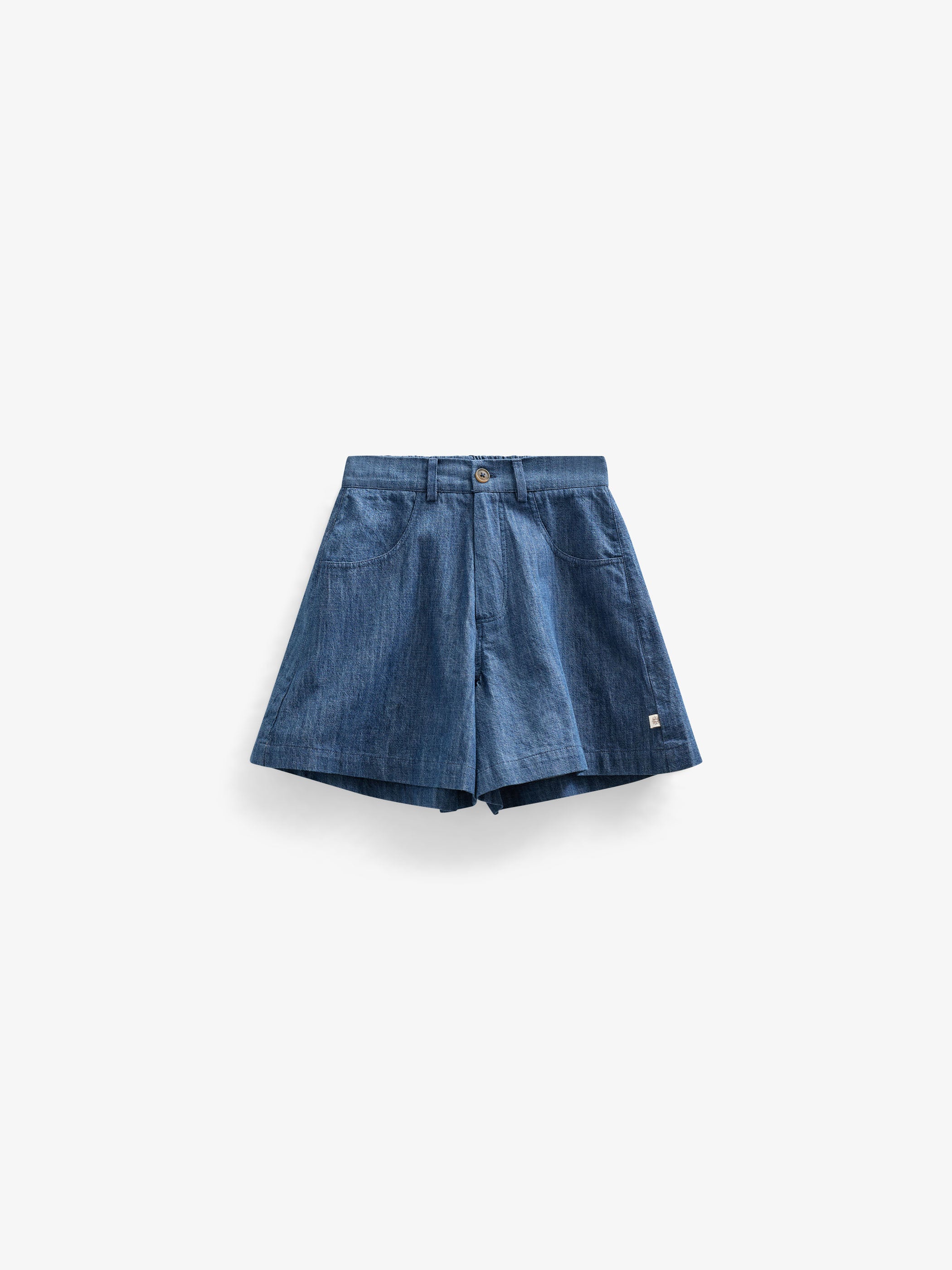 Flared Light Denim Shorts - Tween - Blue Denim | 101084 Isabella