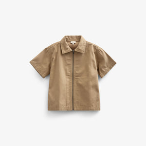 Canvas Shirt Jacket with Zipper - Tween - Khaki | 101125 Isack