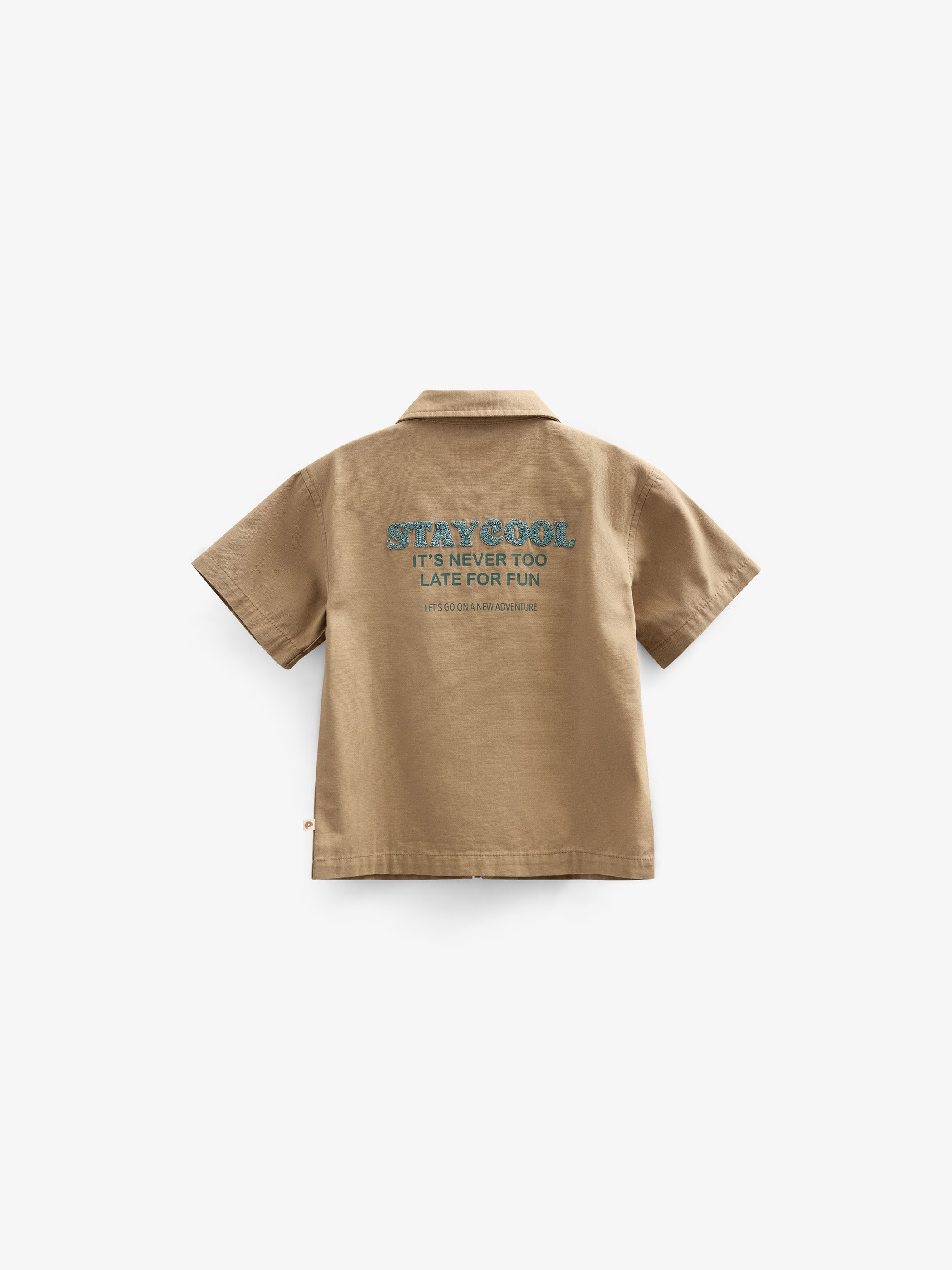 Canvas Shirt Jacket with Zipper - Tween - Khaki | 101125 Isack