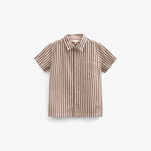 Striped Seersucker Shirt - Kids - Brown | 101185 Frank