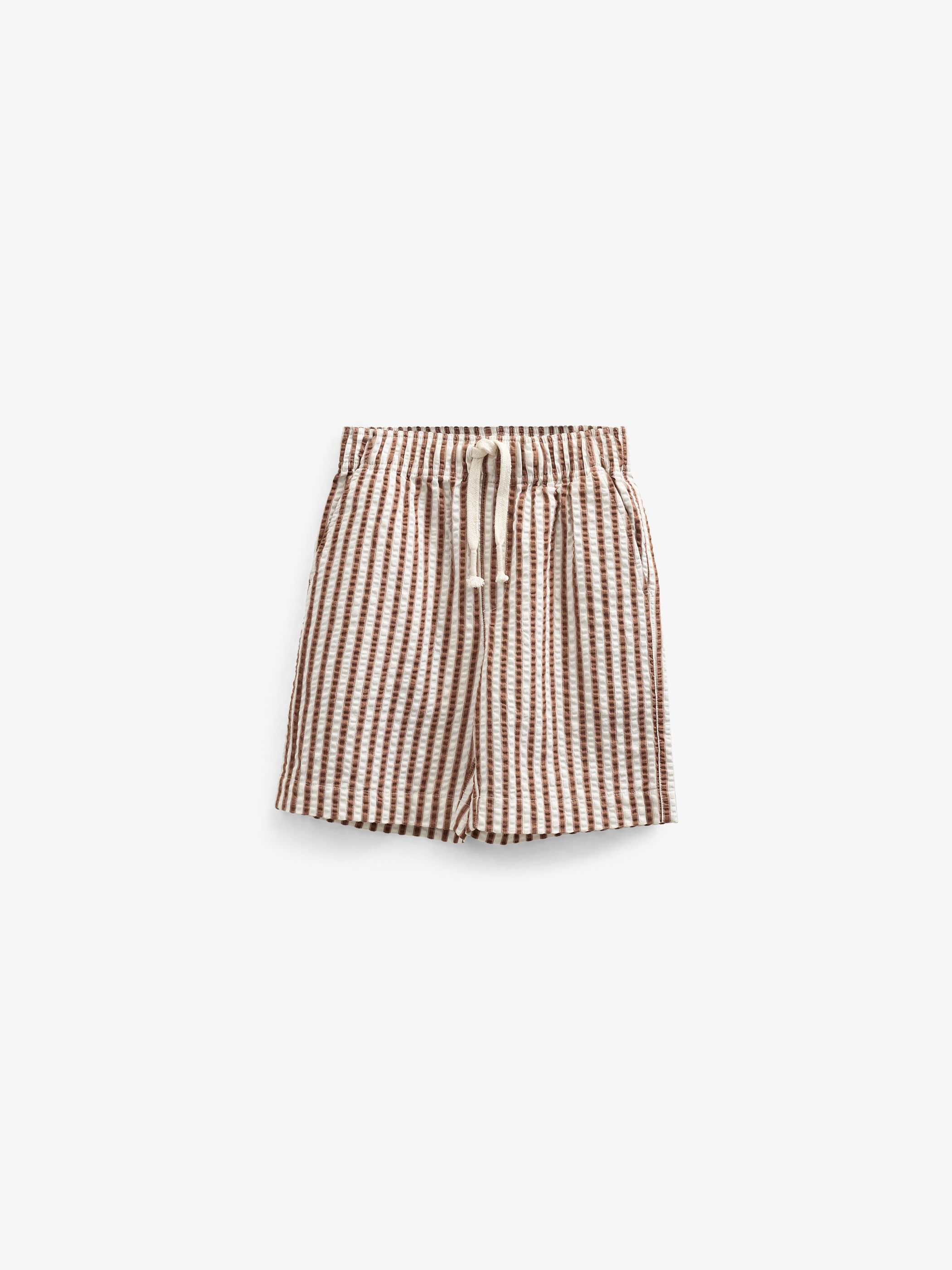 Striped Seersucker Shorts - Tween - Brown | 101188 Frank