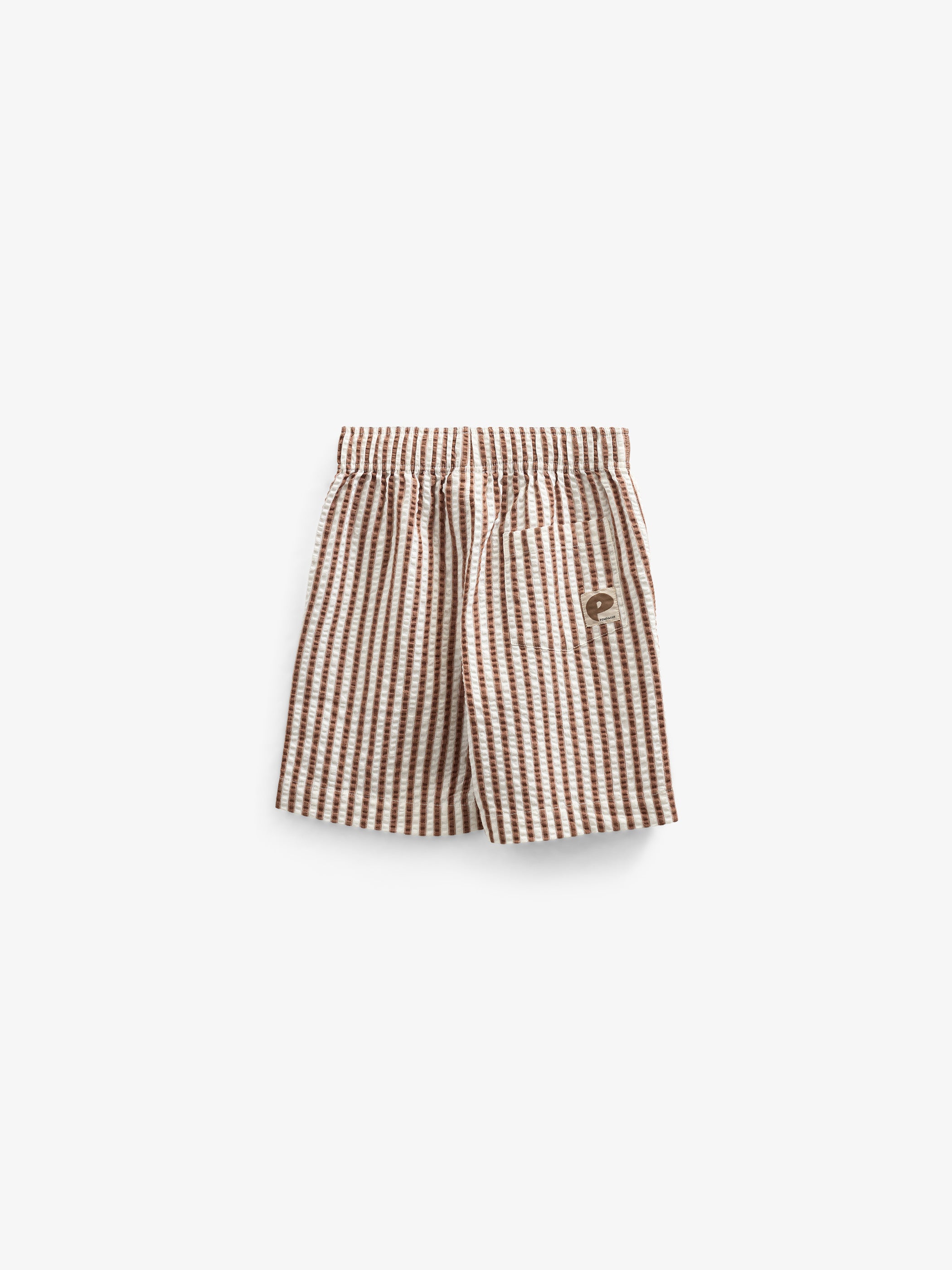 Striped Seersucker Shorts - Tween - Brown | 101188 Frank