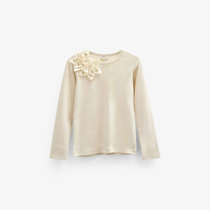 T-shirt with Flower Application - Tween - Offwhite | 101232 Sarah