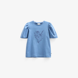 T-shirt With Embroidery - Kids - Dusty Blue | 101237 Amanda