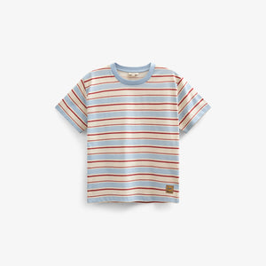 Retro Striped T-shirt - Kids - Powder Blue | 101275 Steven