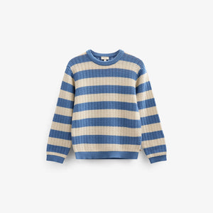 Knit Striped - Tween - Dusty Blue / Offwhite | 101284 Brady