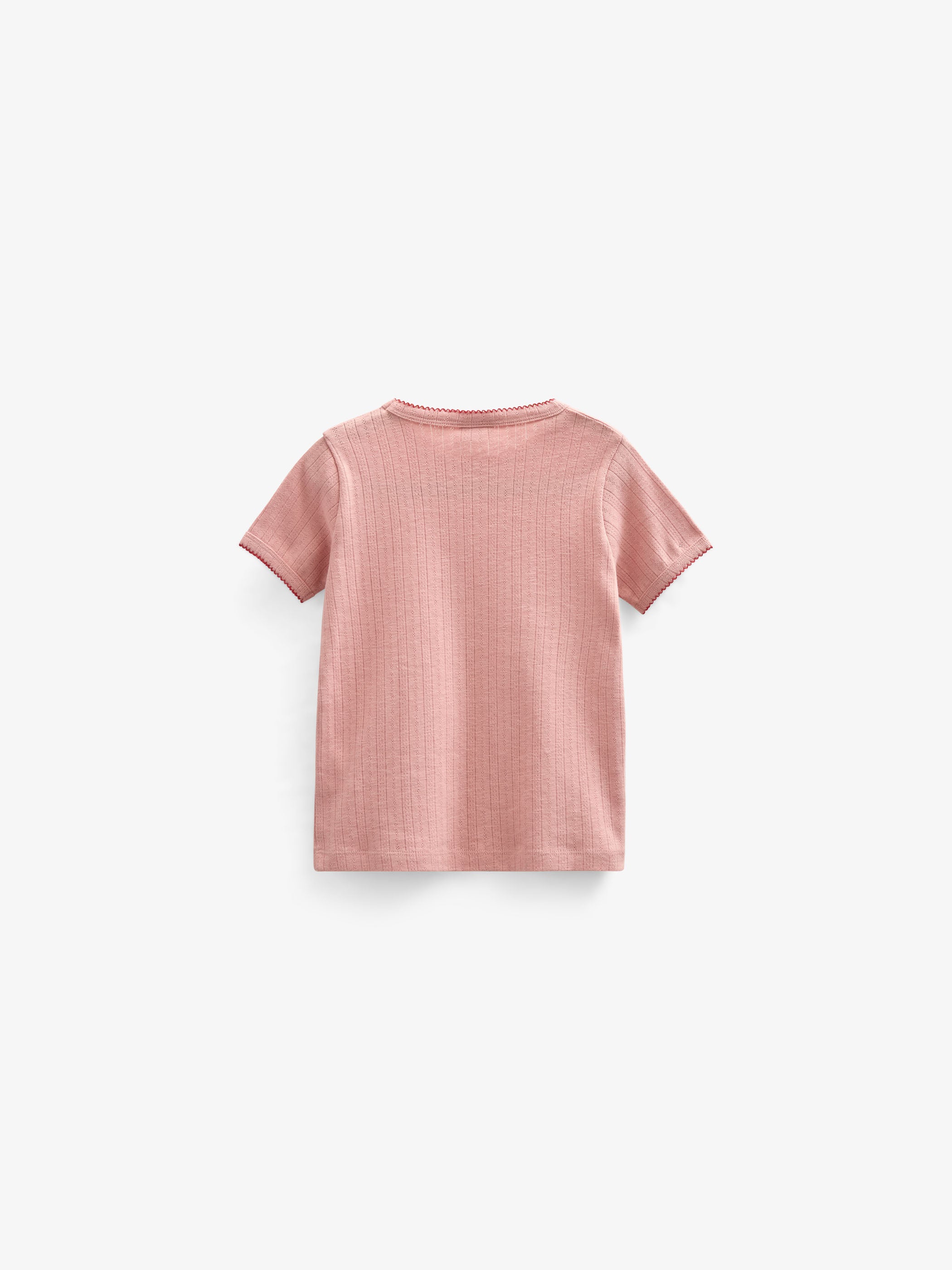 Pointelle t-shirt with contrast picot - Kids - Rose Tan | 101287 Drew