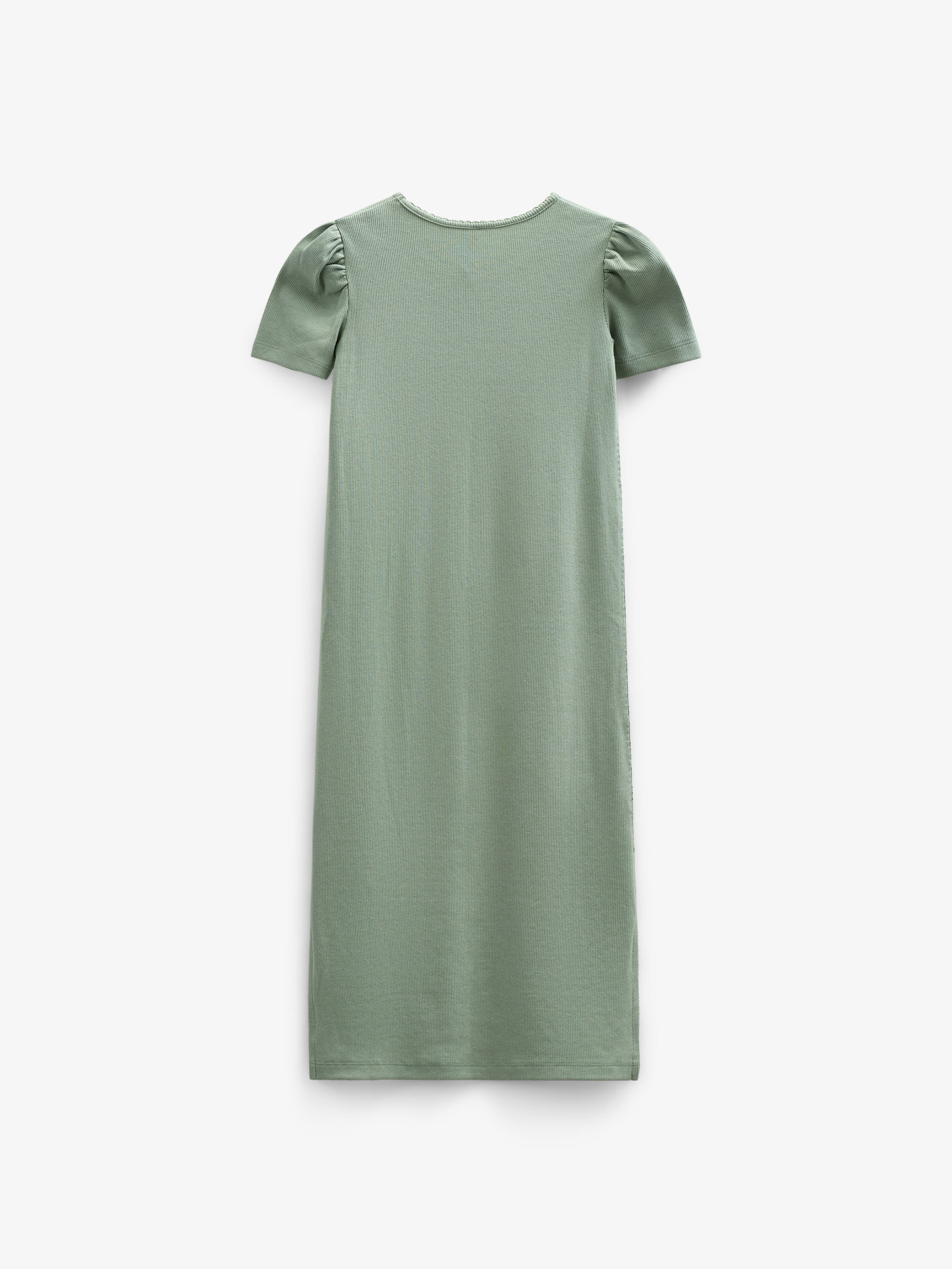 Modal Rib Long T-shirt Dress - Tween - Dusty Green | 101295 Lottie