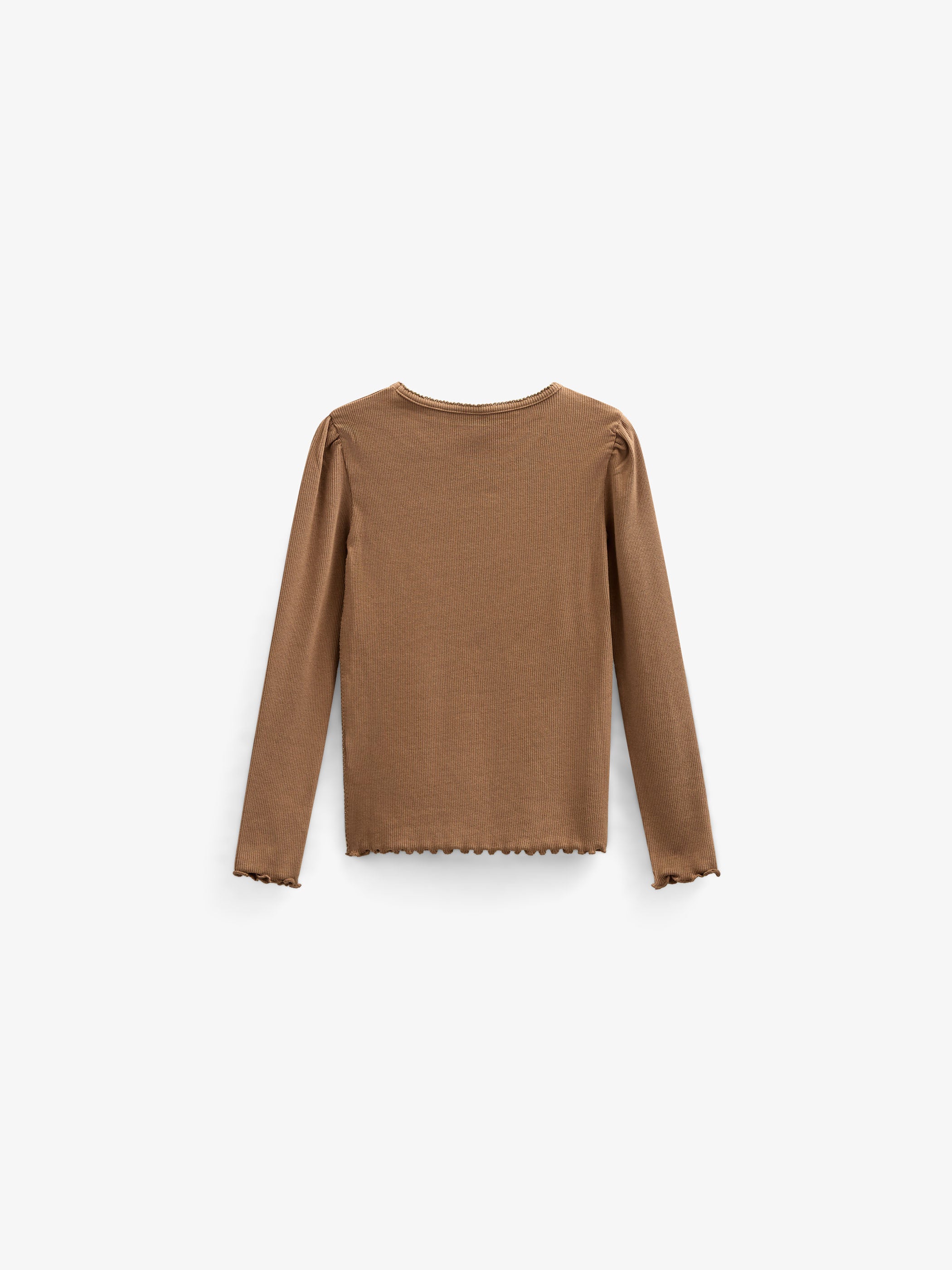 Modal Rib Long Sleeved T-shirt - Kids - Coconut | 101308 Lottie