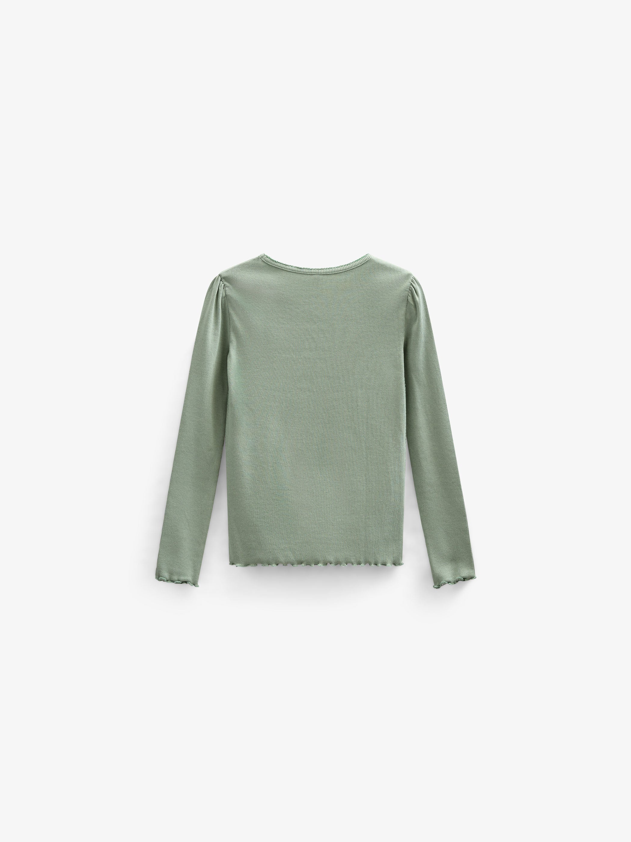 Modal Rib Long Sleeved T-shirt - Tween - Dusty Green | 101311 Lottie