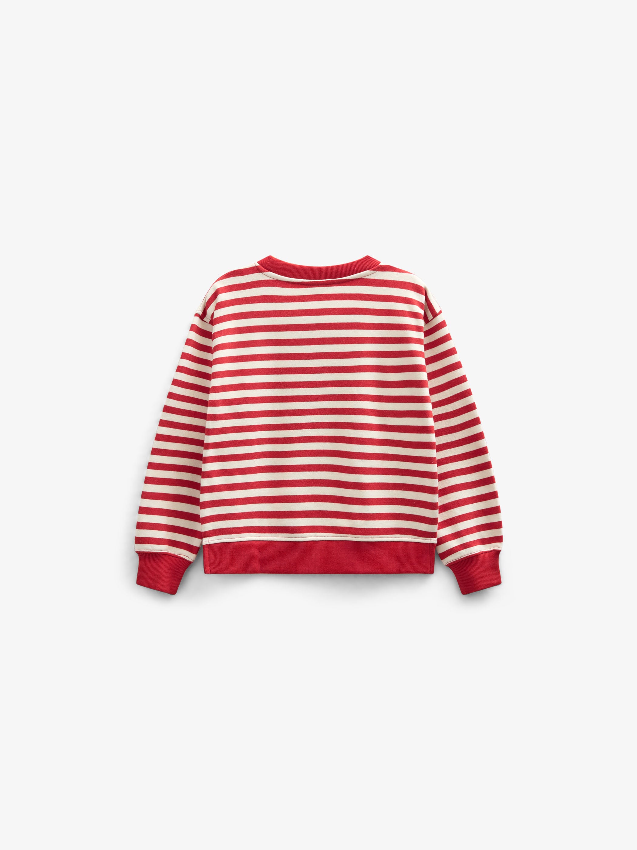 Striped Crewneck Sweatshirt - Tween - Cherry Red Stripe | 101343 Daniella
