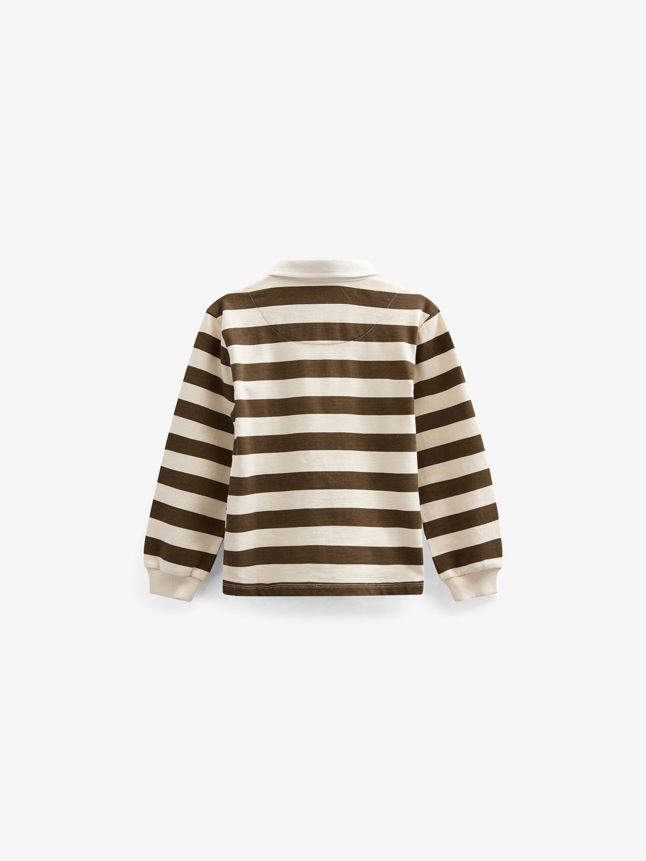 Striped Polo Sweatshirt - Kids - Dark Brown/Offwhite | 101397 Marco