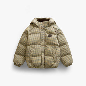 Checked Puffer Jacket - Tween - Brown | 101423 Riley
