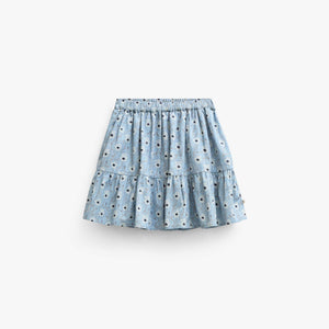 Floral Cotton Skirt - Tween - Blue/Brown | 101432 Nova