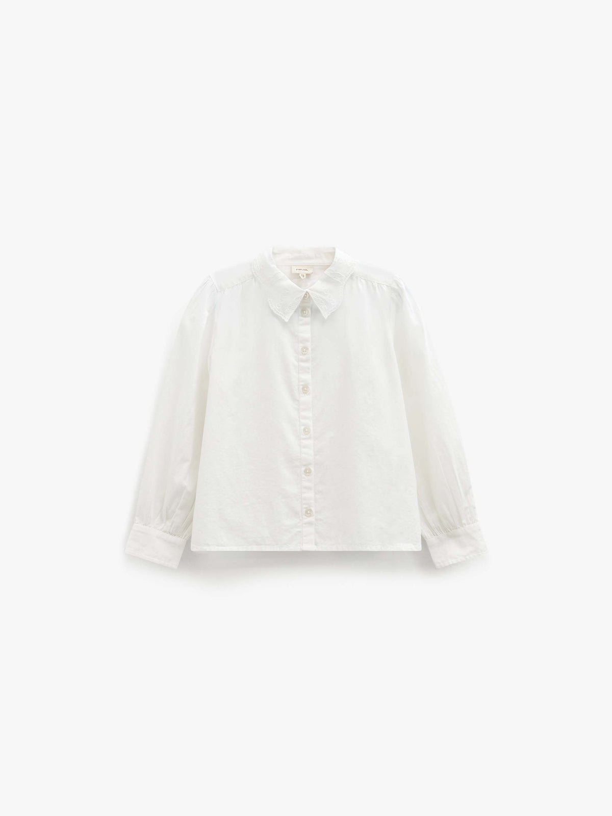 Cotton Shirt with Lace Collar - Kids - Offwhite | 101459 Holly