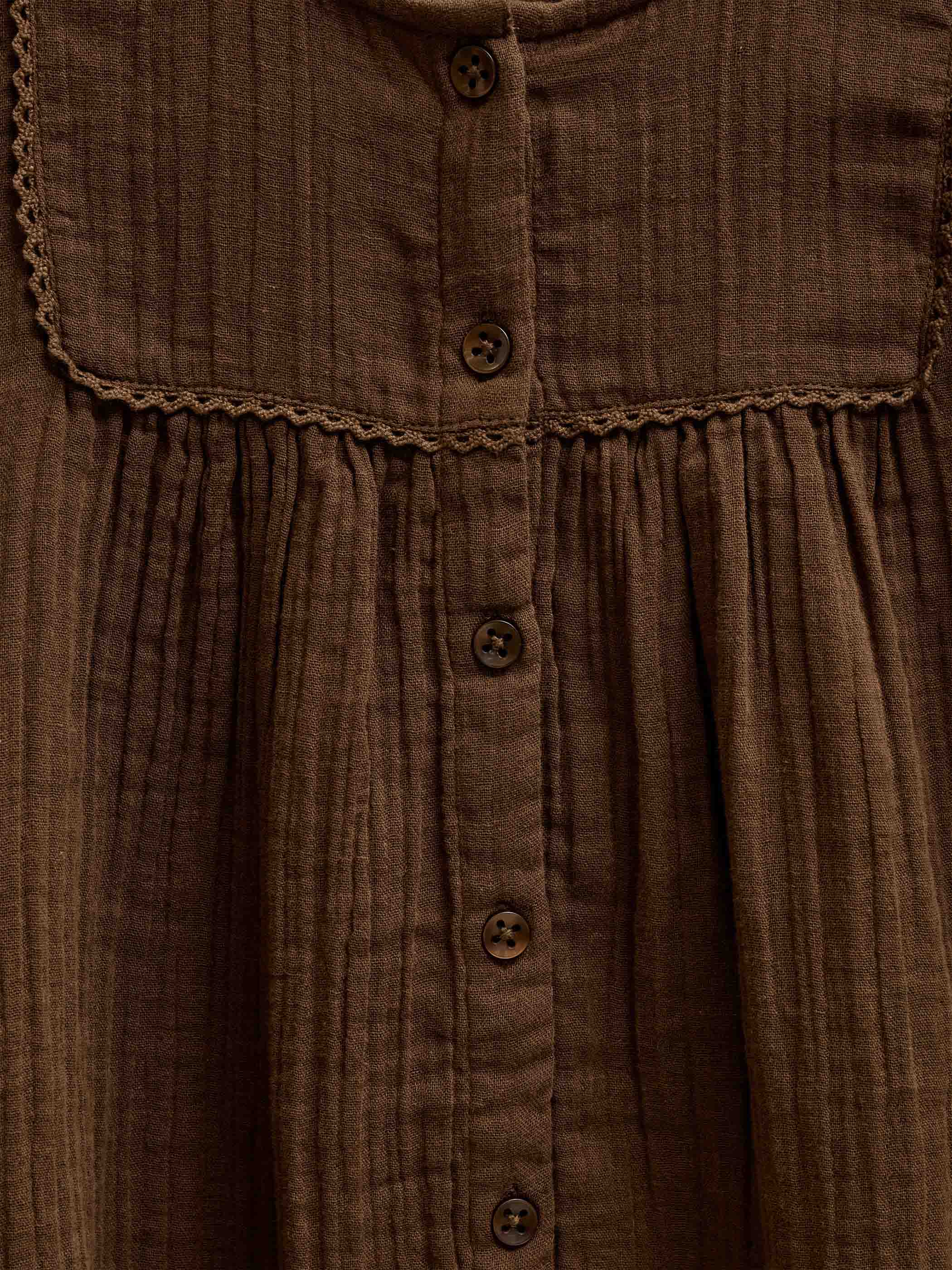 Double Gauze Cotton Blouse - Tween - Brown | 101464 Celina