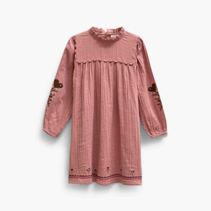 Cross-Stitch Double Gauze Dress - Tween - Dusty Rose | 101466 Laureen