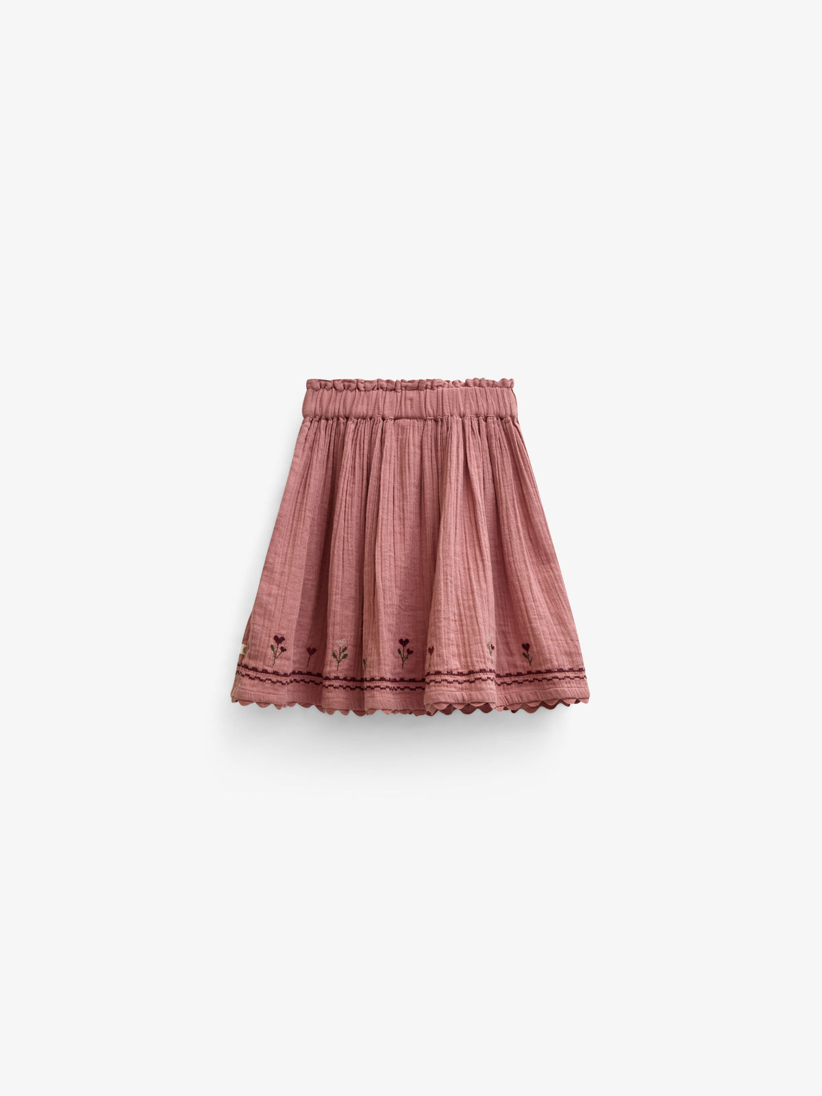 Cross-Stitch Double Gauze Skirt - Tween - Dusty Rose | 101470 Laureen