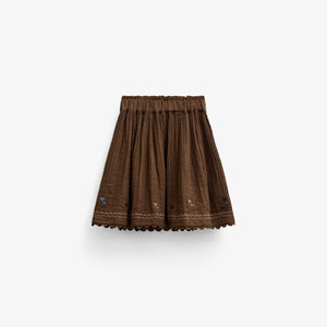 Cross-Stitch Double Gauze Skirt - Kids - Brown | 101471 Laureen