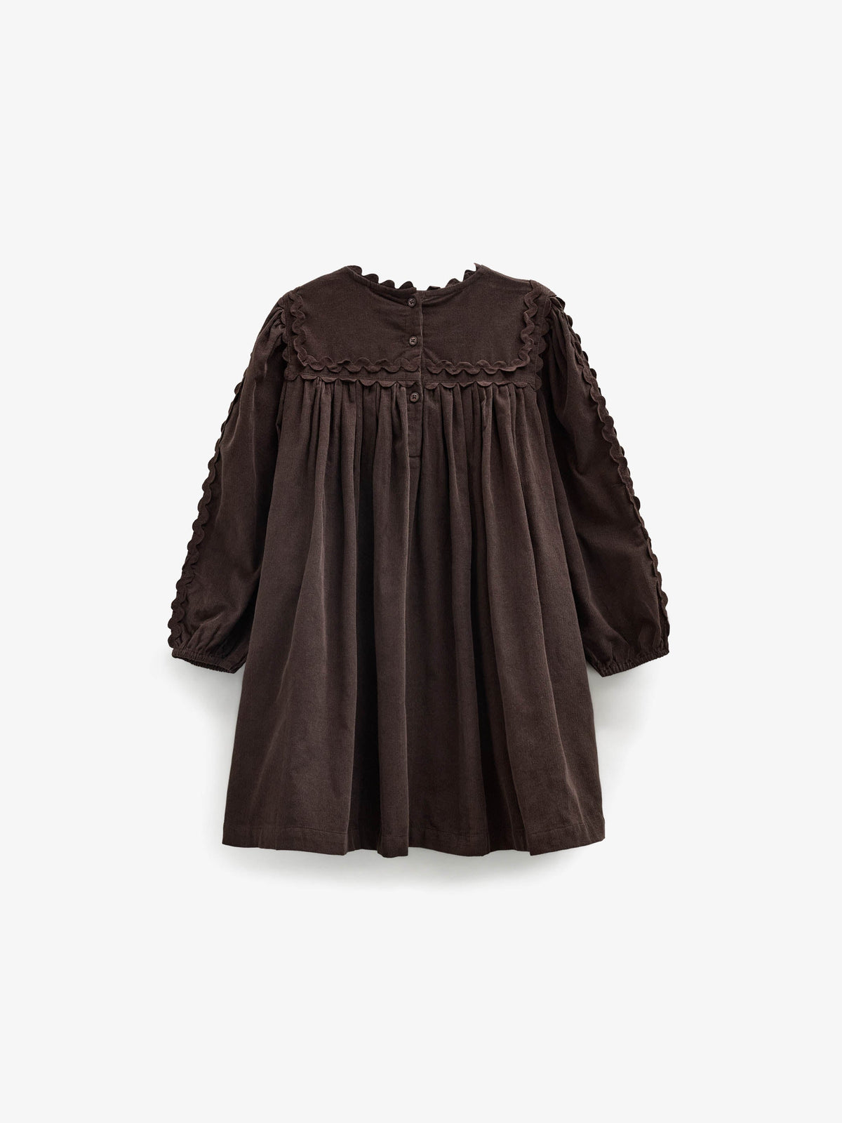 Ric Rac Corduroy Dress - Kids - Dark Brown | 101473 Sille