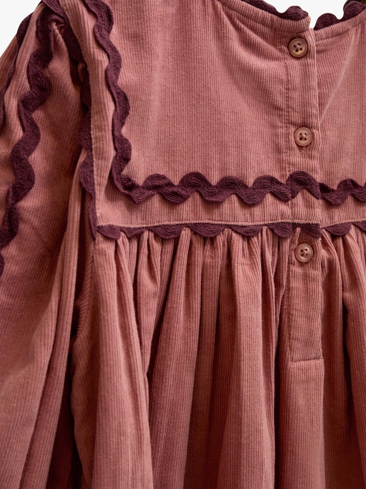 Ric Rac Corduroy Dress - Kids - Dusty Rose | 101475 Sille